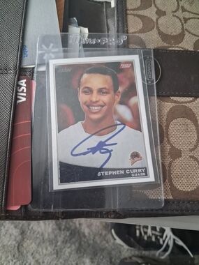Topps Stephen Curry Signed Basketball Card - White, Black, Blue